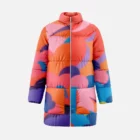 Women's Athletic Long Puffer Jacket - サムネイル画像 2